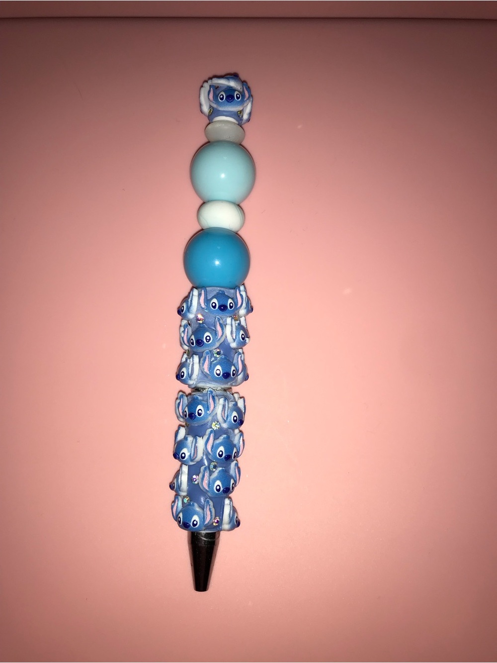 Blue Stitch Beaded Pen - Cute Stitch-Inspired Design